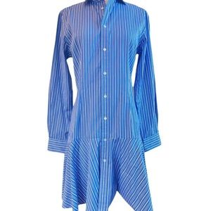 Polo Ralph Lauren Striped Drop Waist Shirt Dress Womens SZ 10 Long Sleeve NWT